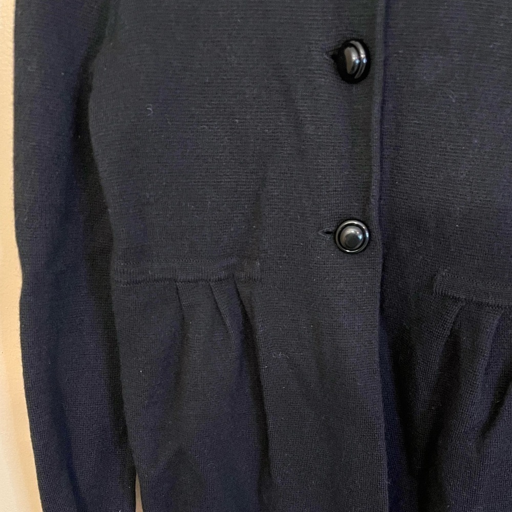 J. Crew Black 100% Wool Collared Button Sweater S… - image 3